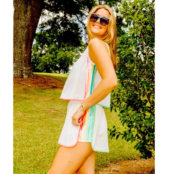 Queen of Sparkles size Small white Rainbow side active tank - Picture 2 of 2